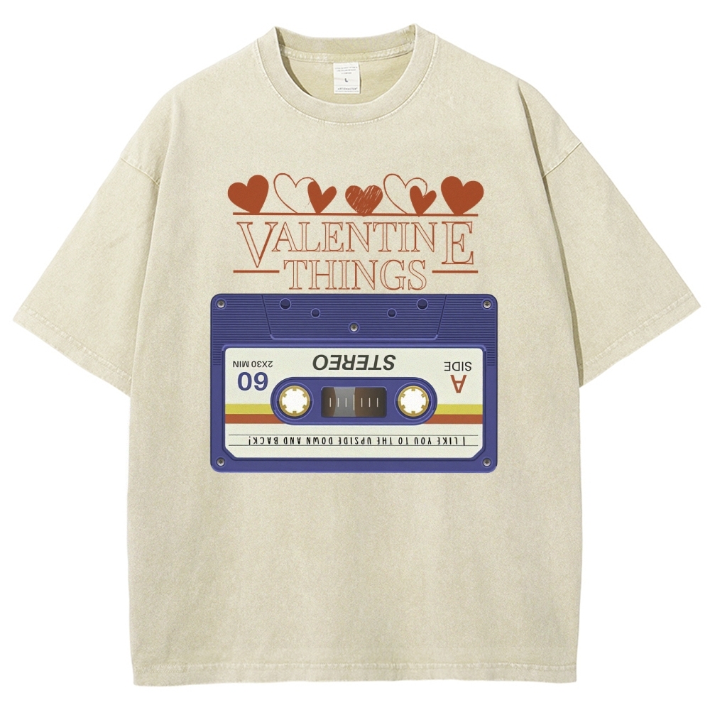 Valentine Things Cassette Graphic Washed T-Shirt