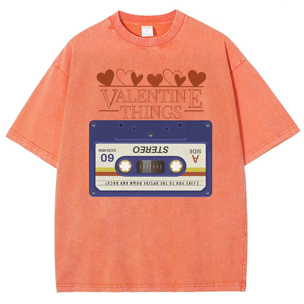 Valentine Things Cassette Graphic Washed T-Shirt