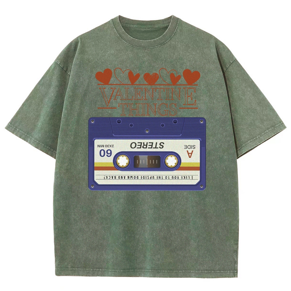 Valentine Things Cassette Graphic Washed T-Shirt
