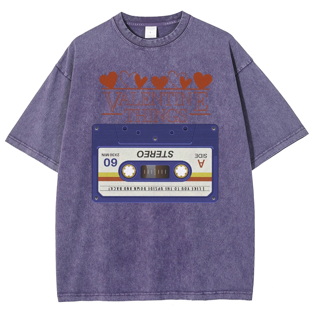 Valentine Things Cassette Graphic Washed T-Shirt