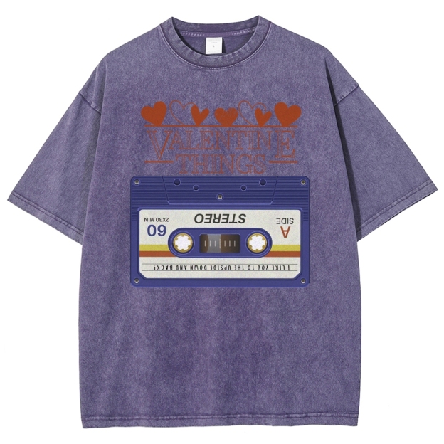 Valentine Things Cassette Graphic Washed T-Shirt