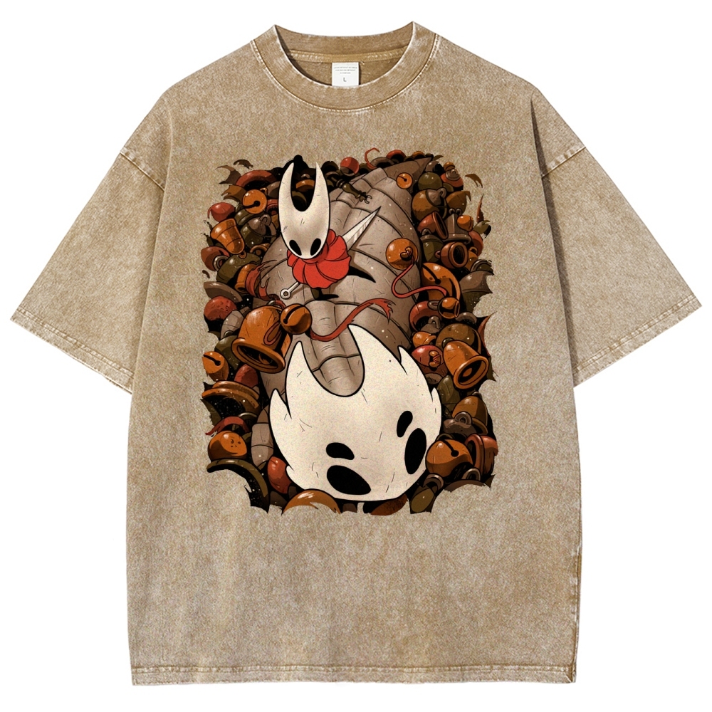 Shadow Duel Mask Washed T-Shirt 