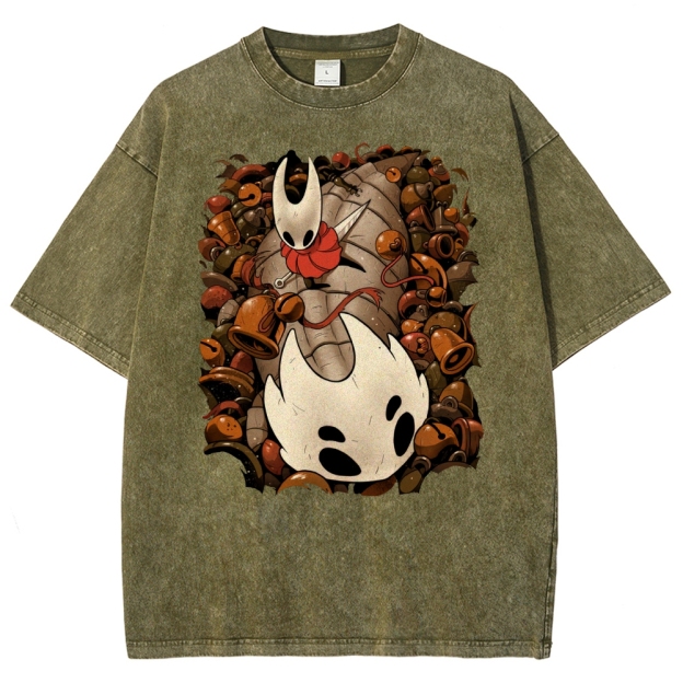 Shadow Duel Mask Washed T-Shirt 