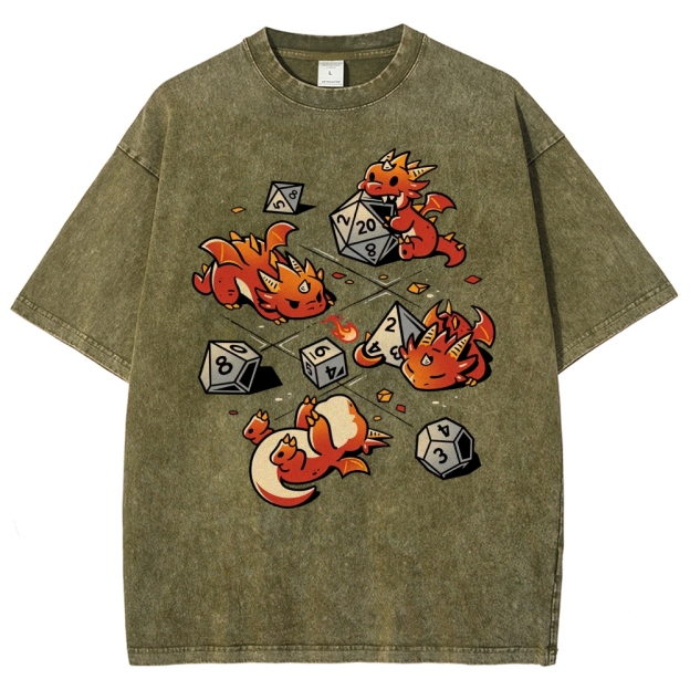 Dice Mischief Dragons Washed T-Shirt 