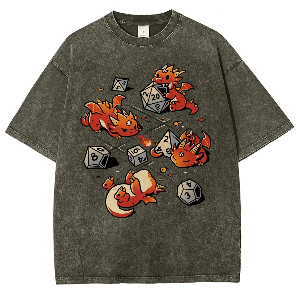 Dice Mischief Dragons Washed T-Shirt 