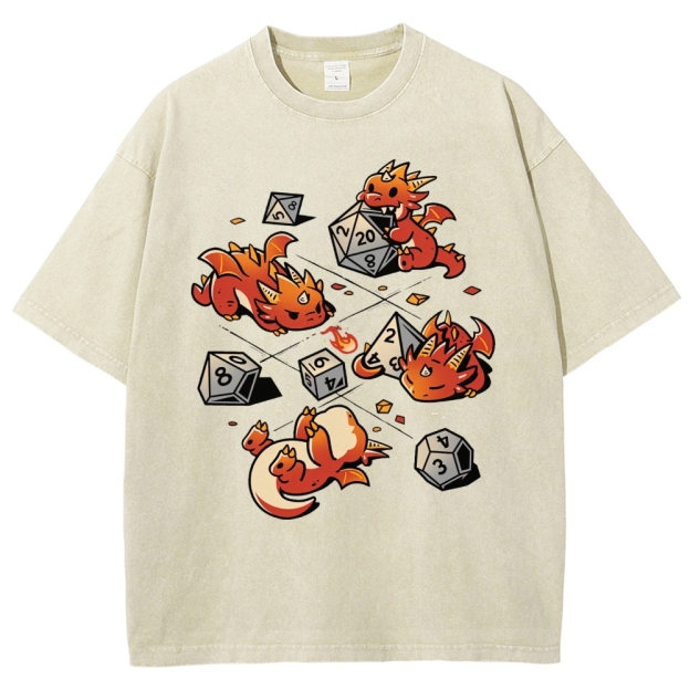Dice Mischief Dragons Washed T-Shirt 