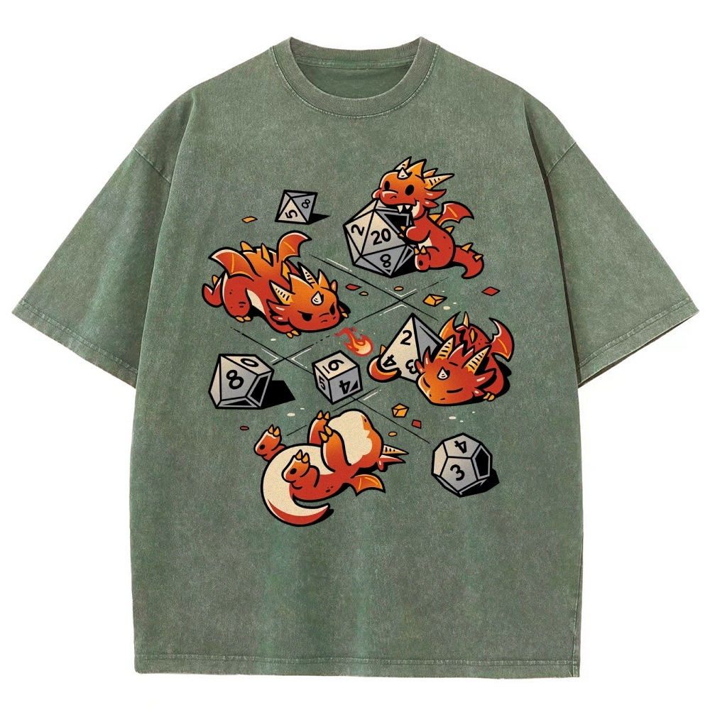 Dice Mischief Dragons Washed T-Shirt 