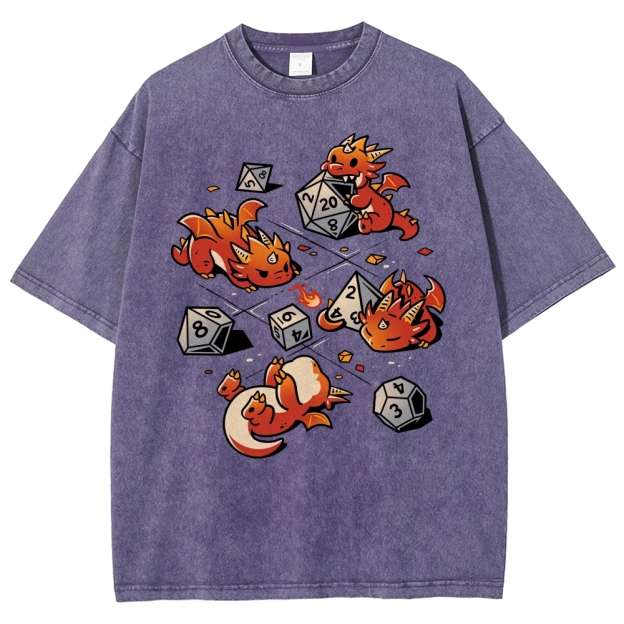 Dice Mischief Dragons Washed T-Shirt 
