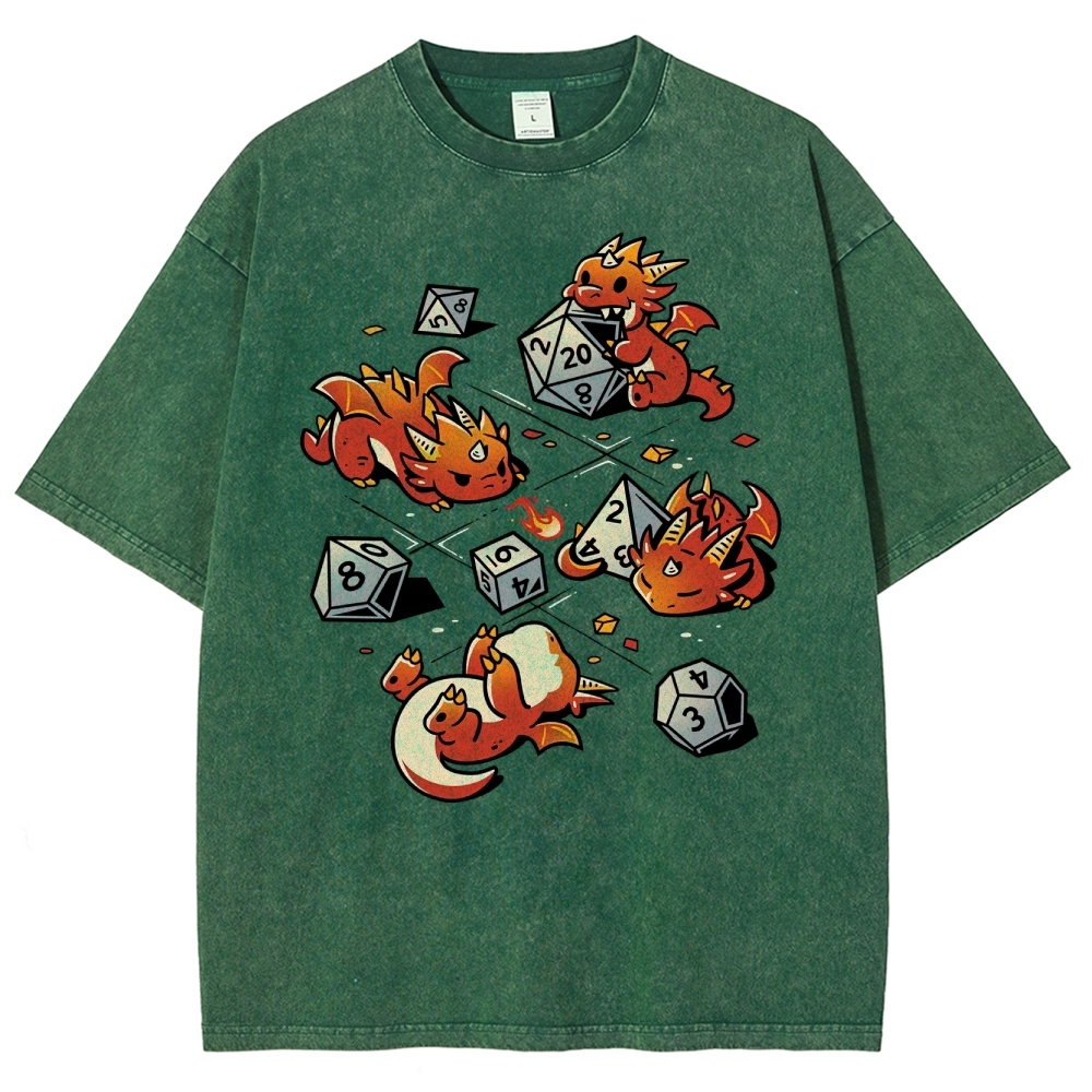 Dice Mischief Dragons Washed T-Shirt 