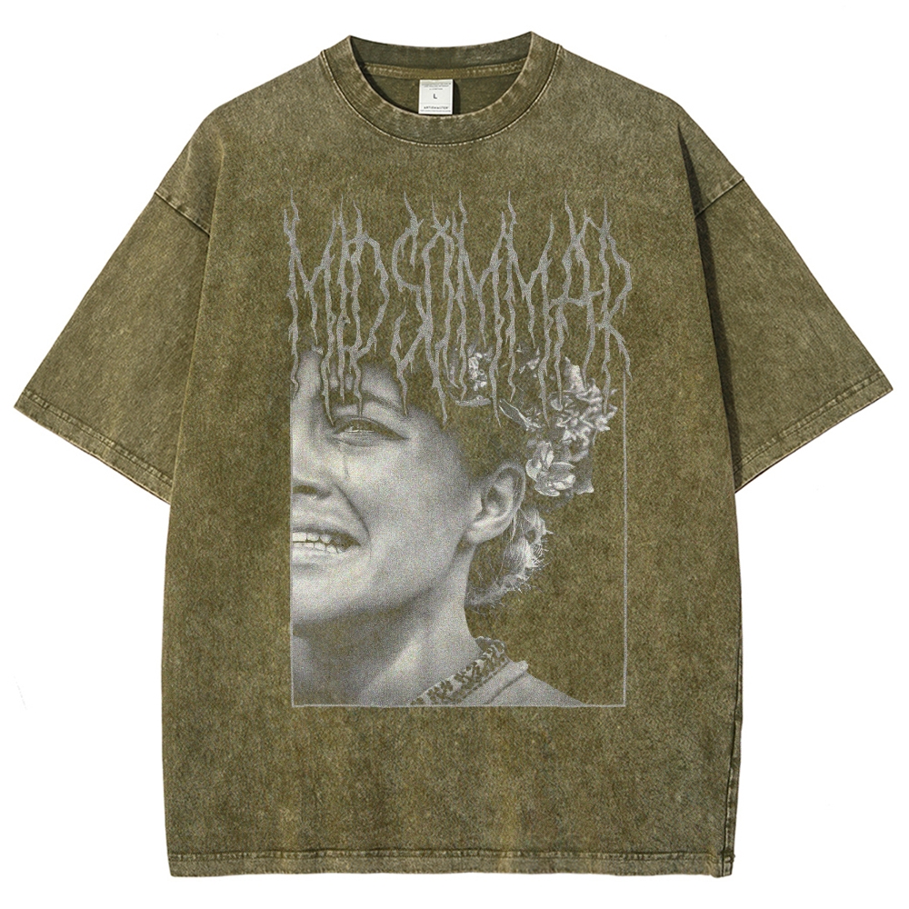 Floral Ritual Horror Washed T-Shirt 