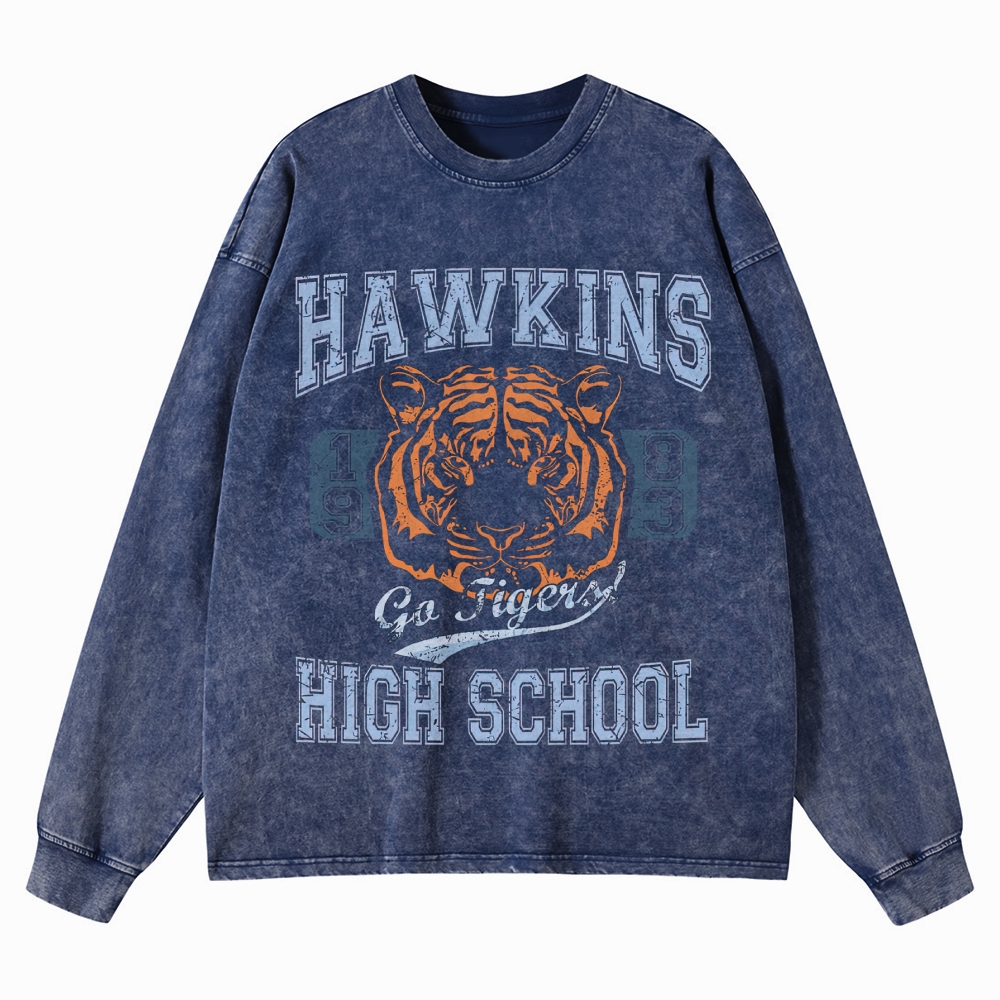 Hawkins High School Washed Long-Sleeved T-Shirt