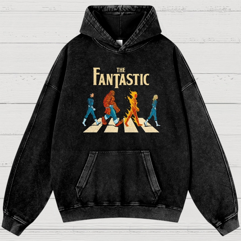 Crosswalk Hero Group Graphic Washed Hoodies