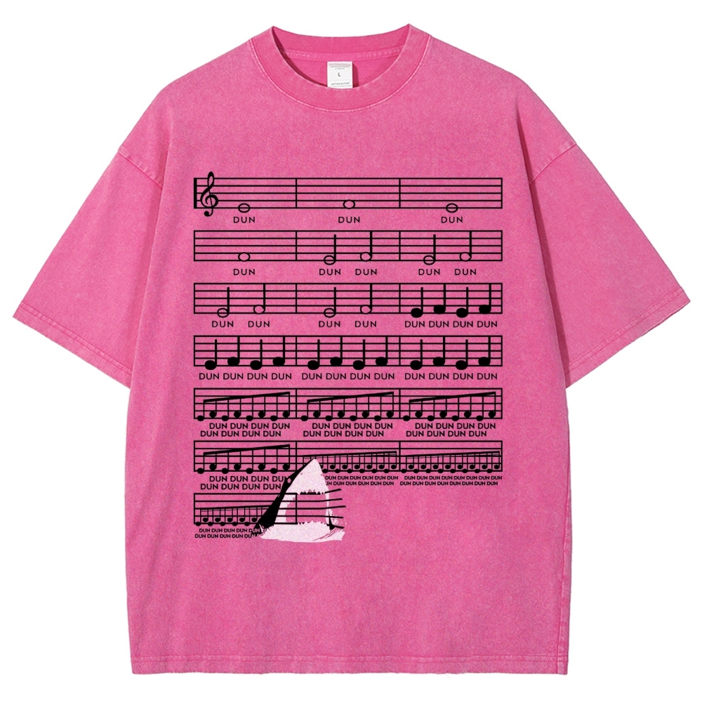 DUN DUN Musical Score Graphic Washed T-Shirt