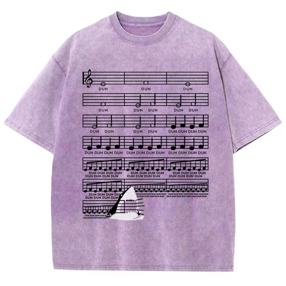 DUN DUN Musical Score Graphic Washed T-Shirt