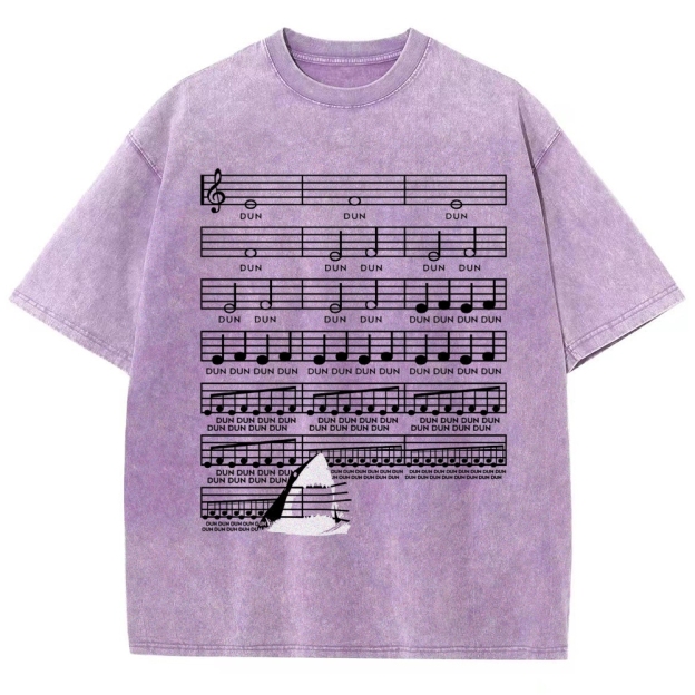 DUN DUN Musical Score Graphic Washed T-Shirt