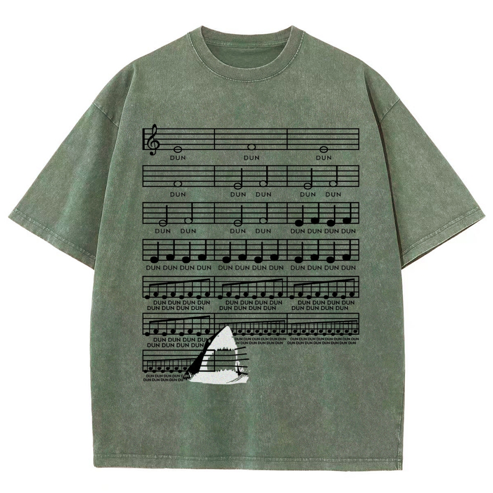 DUN DUN Musical Score Graphic Washed T-Shirt