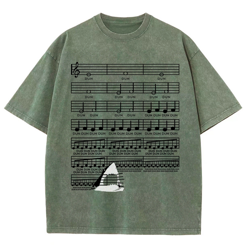 DUN DUN Musical Score Graphic Washed T-Shirt