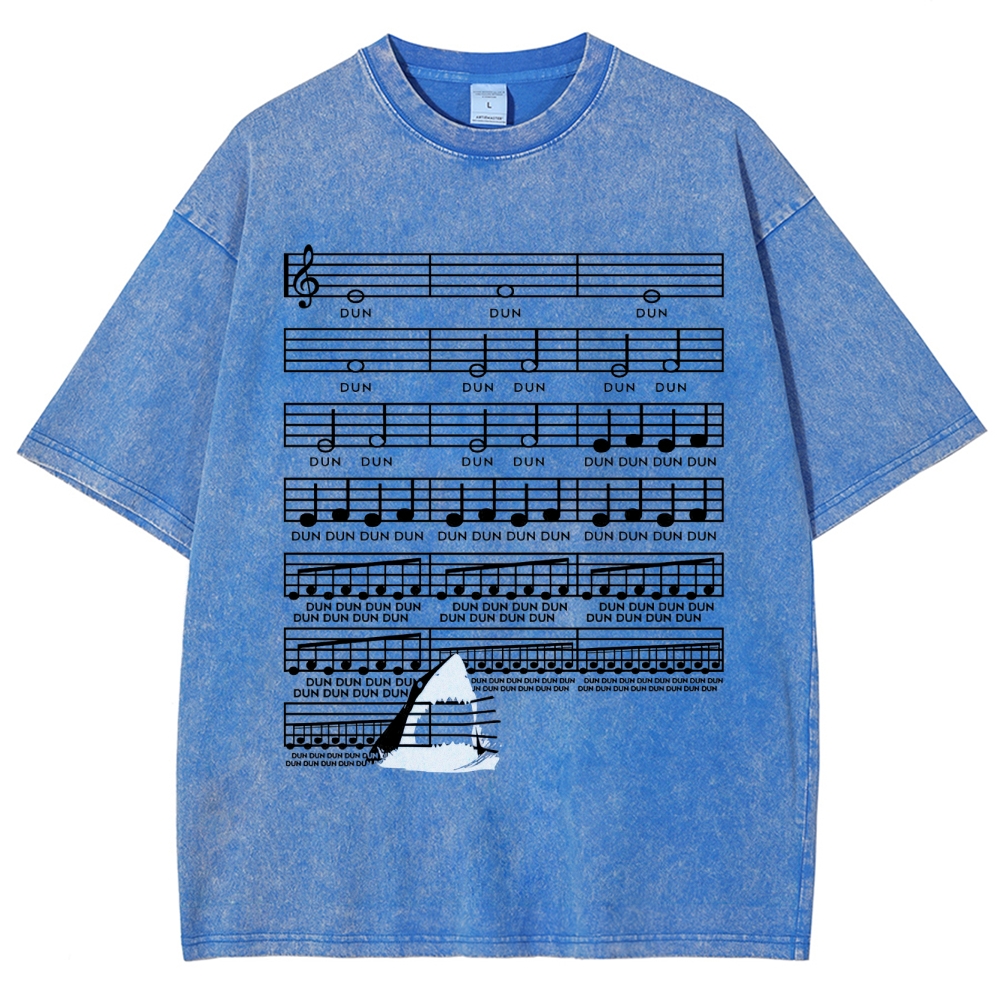 DUN DUN Musical Score Graphic Washed T-Shirt