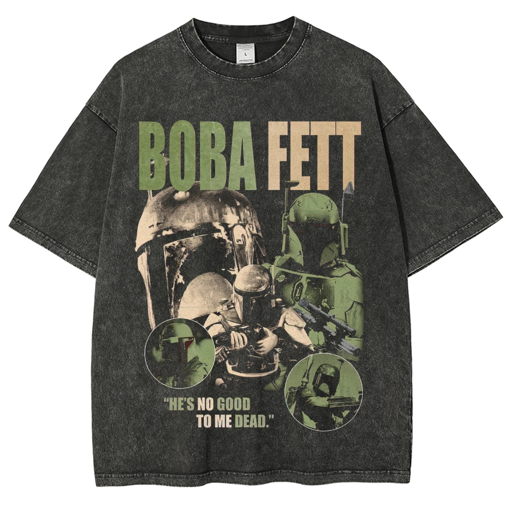 Boba Fett: He's No Good to Me Dead Graphic Washed T-Shirt