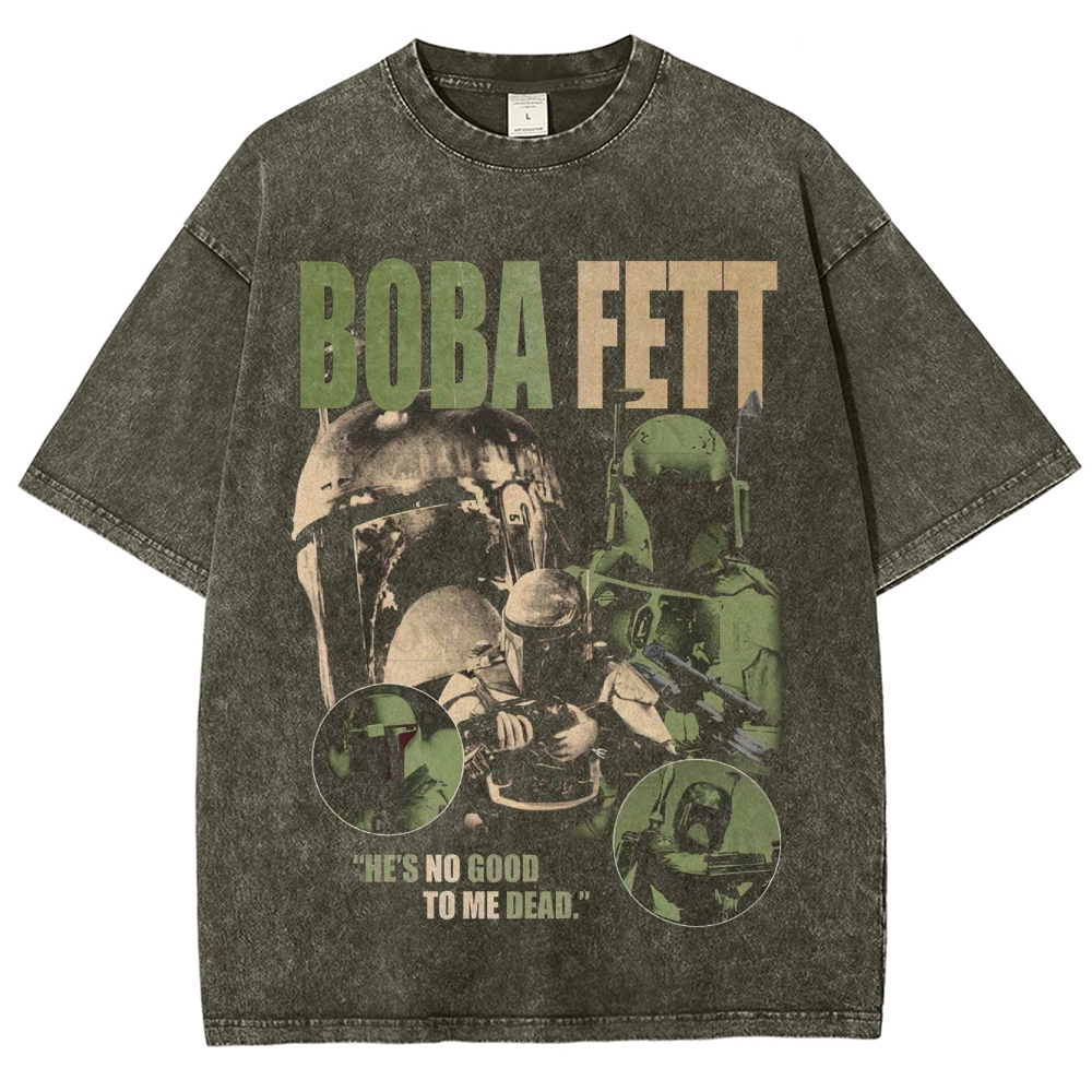 Boba Fett: He's No Good to Me Dead Graphic Washed T-Shirt