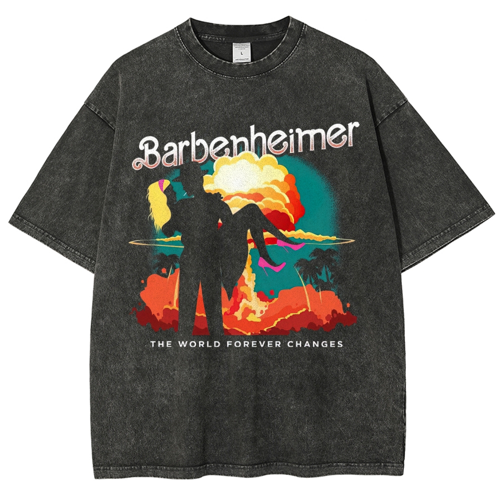 Barbenheimer: The World Forever Changes Graphic Washed T-Shirt
