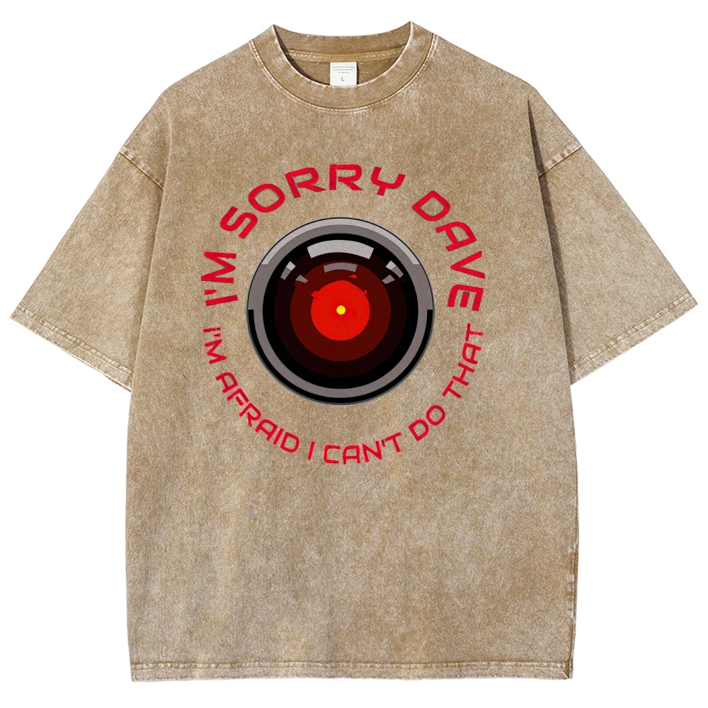I'm Sorry Dave Tech Graphic Washed T-Shirt