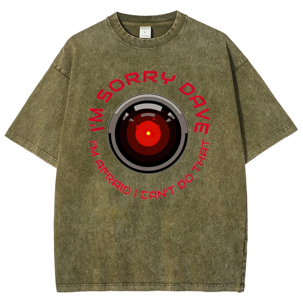 I'm Sorry Dave Tech Graphic Washed T-Shirt