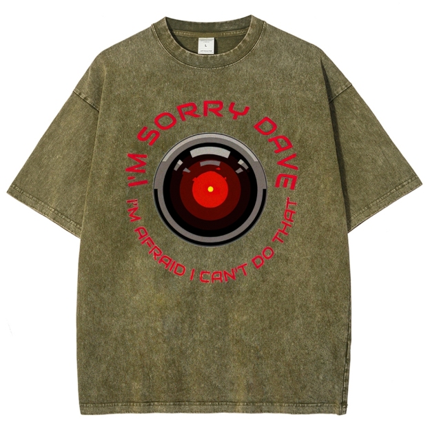 I'm Sorry Dave Tech Graphic Washed T-Shirt
