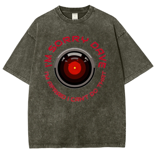 I'm Sorry Dave Tech Graphic Washed T-Shirt