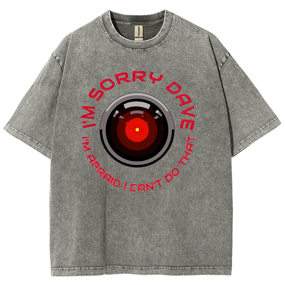 I'm Sorry Dave Tech Graphic Washed T-Shirt