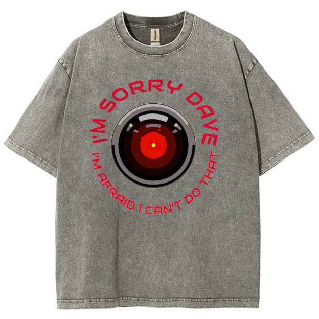 I'm Sorry Dave Tech Graphic Washed T-Shirt