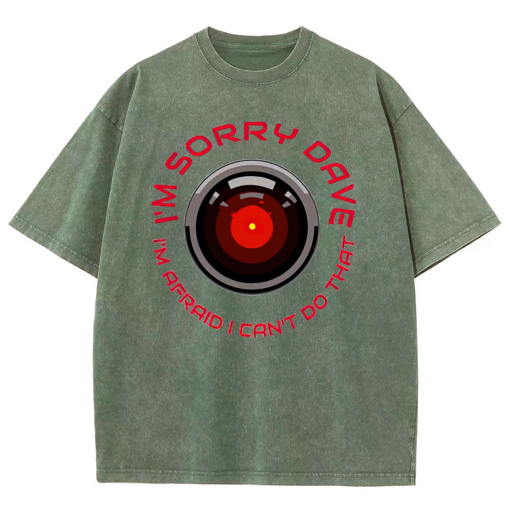 I'm Sorry Dave Tech Graphic Washed T-Shirt