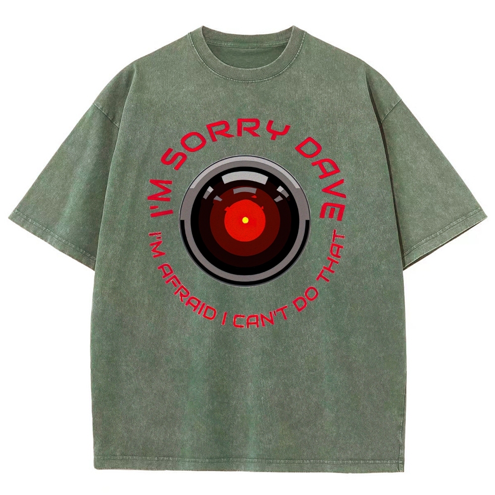 I'm Sorry Dave Tech Graphic Washed T-Shirt
