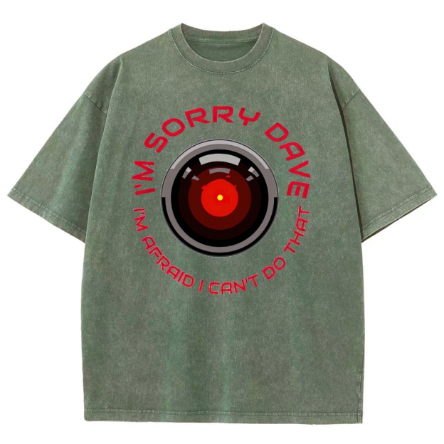 I'm Sorry Dave Tech Graphic Washed T-Shirt