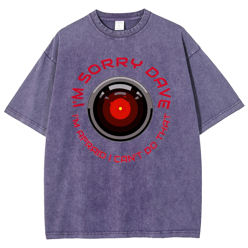 I'm Sorry Dave Tech Graphic Washed T-Shirt