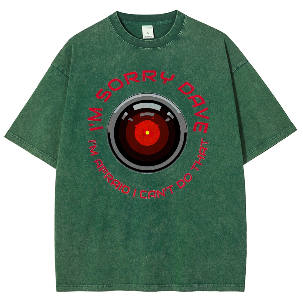 I'm Sorry Dave Tech Graphic Washed T-Shirt