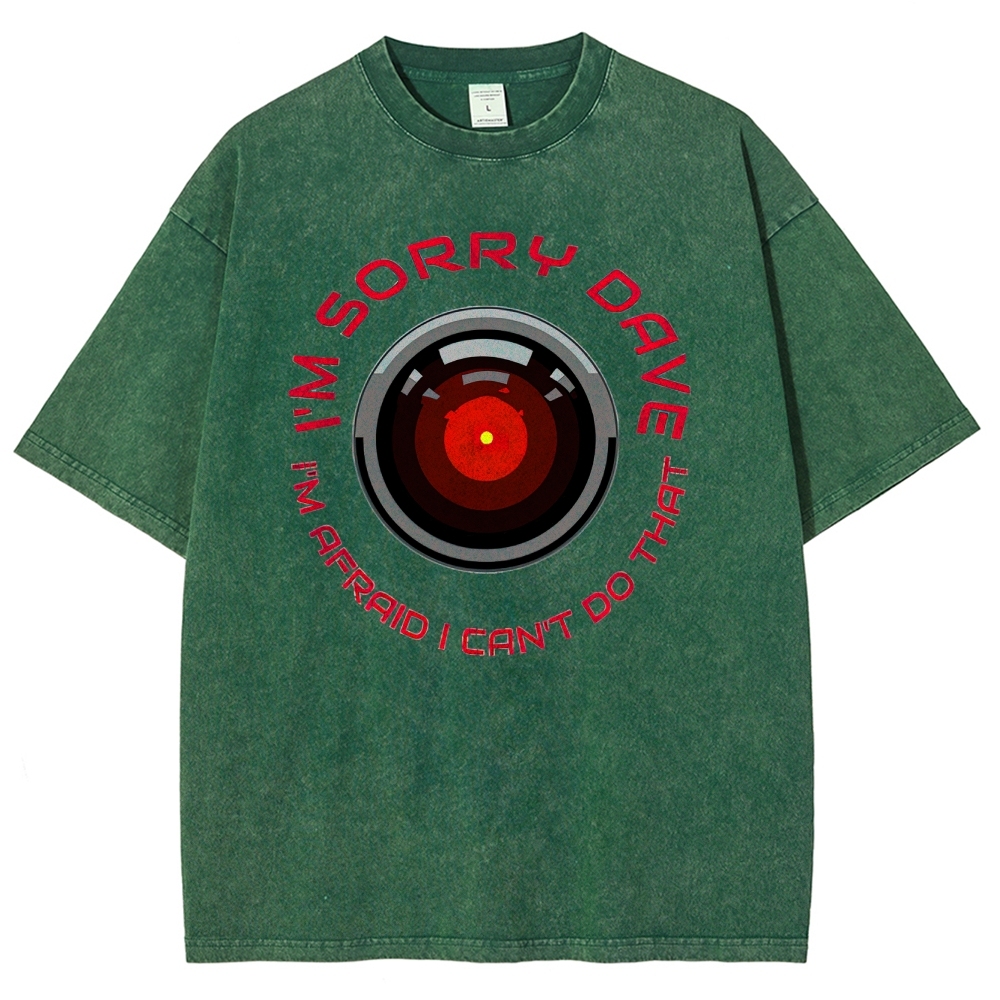 I'm Sorry Dave Tech Graphic Washed T-Shirt
