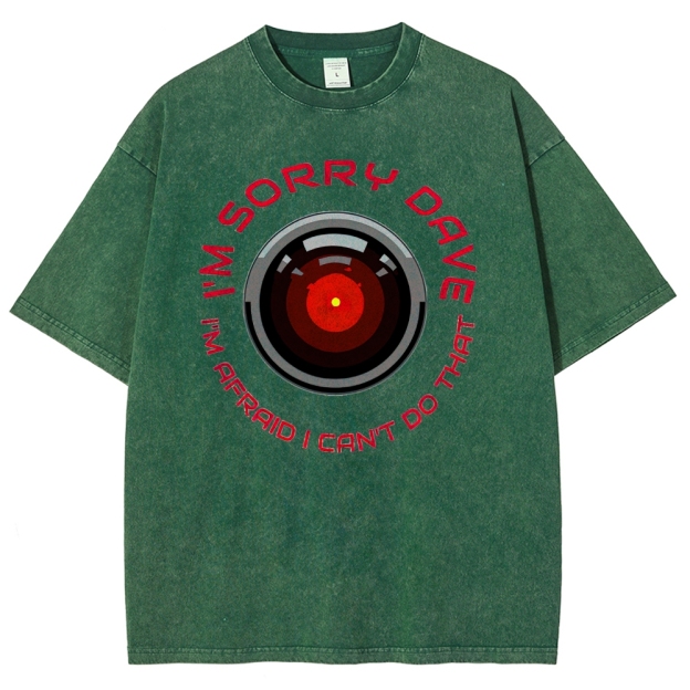 I'm Sorry Dave Tech Graphic Washed T-Shirt