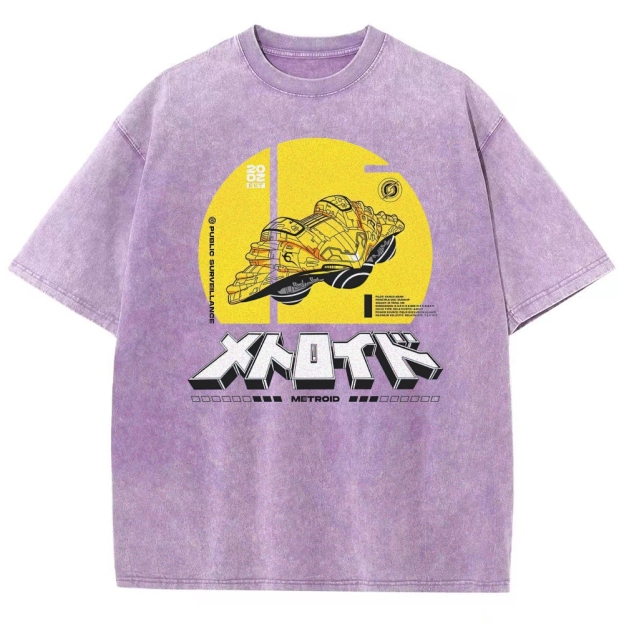 Public Surveillance Metroid Vehicle Graphic Washed T-Shirt