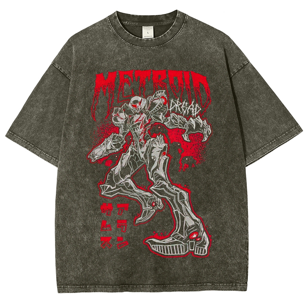 Metroid Dread: Armored Creature Graphic Washed T-Shirt