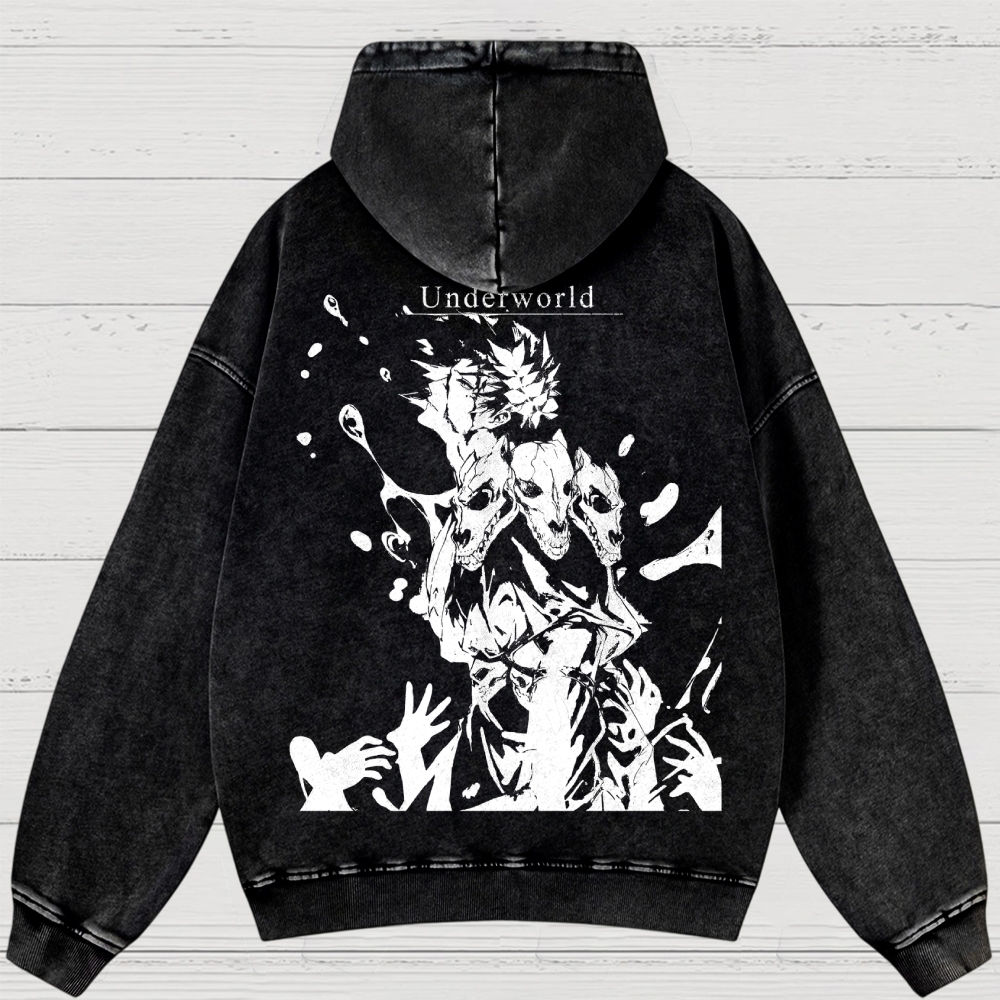 Underworld Maze Exploration Game Washed Hoodies 