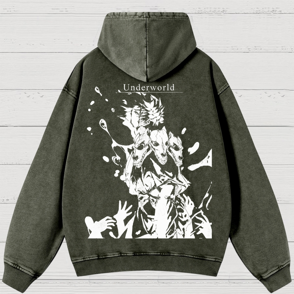 Underworld Maze Exploration Game Washed Hoodies 
