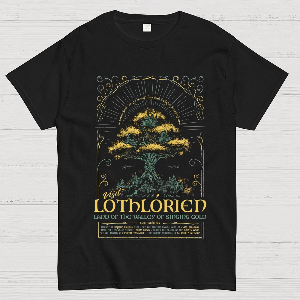 Golden Tree Valley Graphic Cotton T-shirt