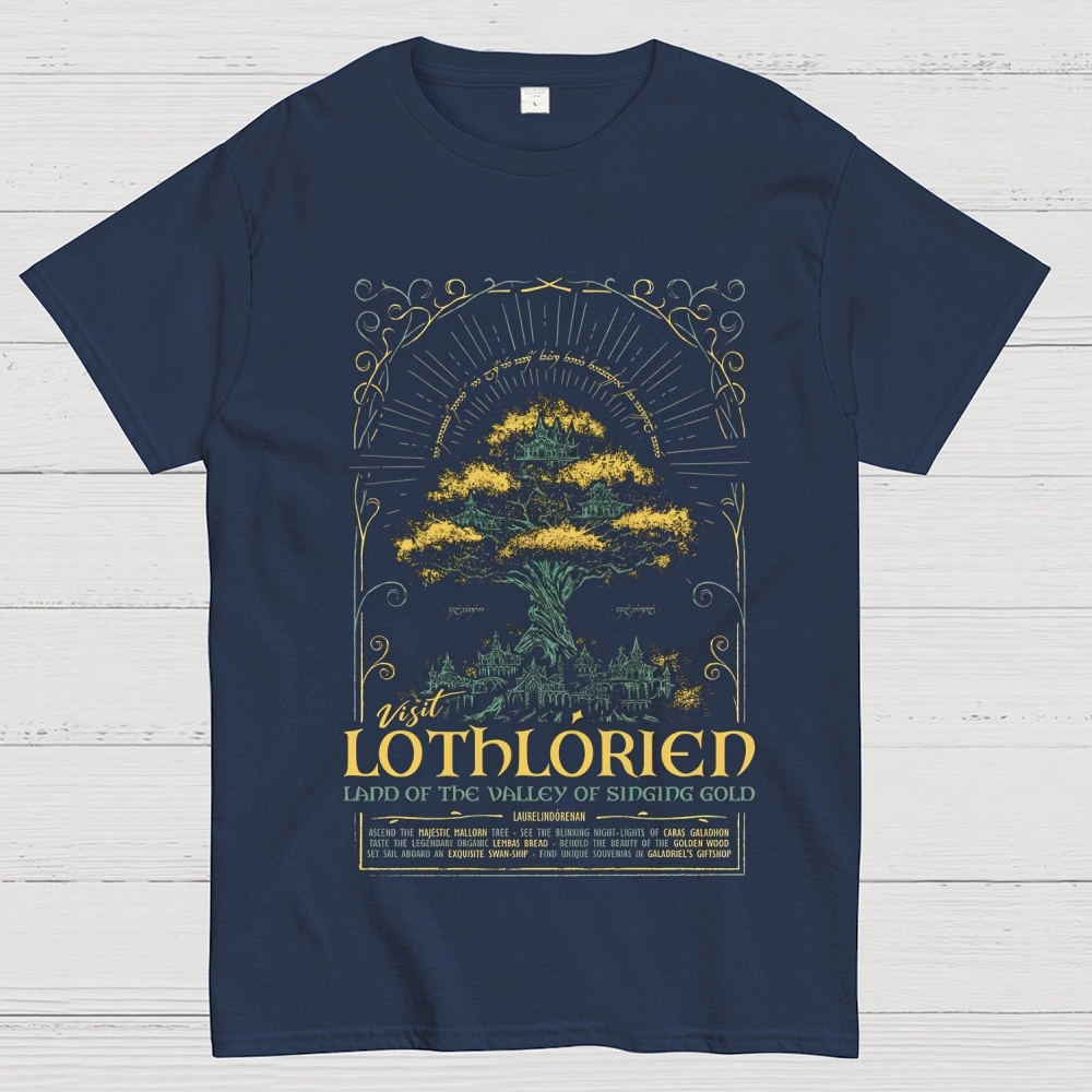 Golden Tree Valley Graphic Cotton T-shirt