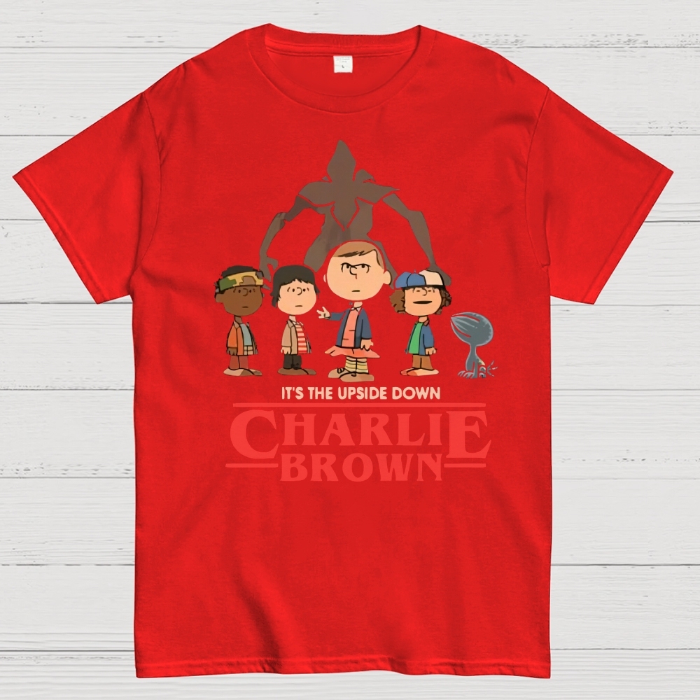 Upside Down Cartoon Group Graphic Cotton T-shirt