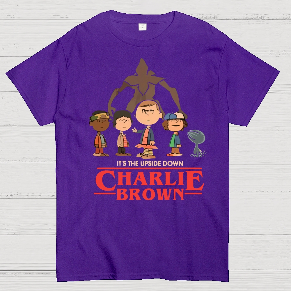 Upside Down Cartoon Group Graphic Cotton T-shirt