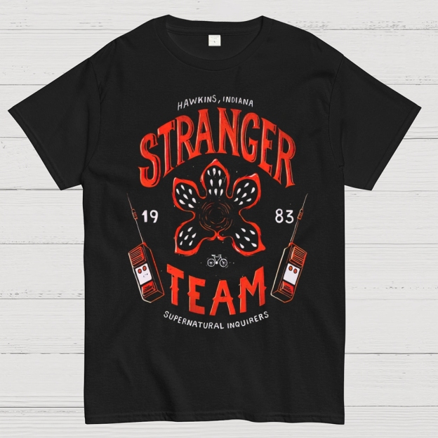 Hawkins Supernatural Inquirers Team Graphic Cotton T-shirt