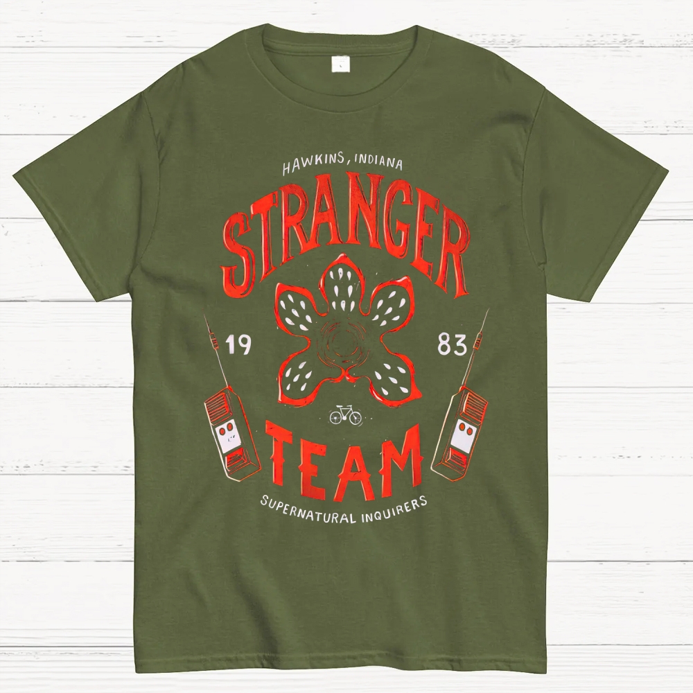 Hawkins Supernatural Inquirers Team Graphic Cotton T-shirt