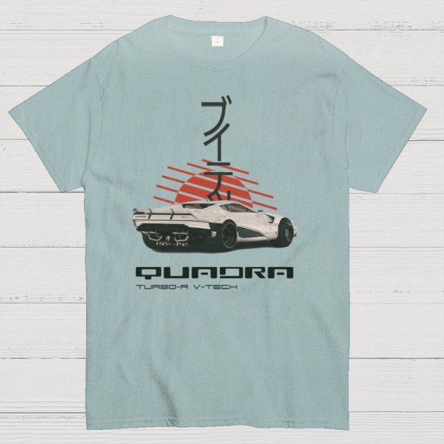 Turbo-R V-Tech Retro Car Graphic Cotton T-shirt