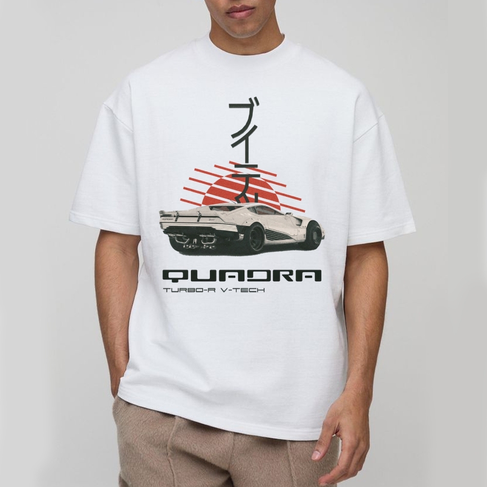 Turbo-R V-Tech Retro Car Graphic Cotton T-shirt